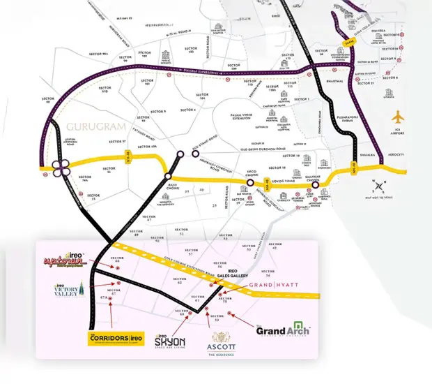 Ireo The Corridors Location Map